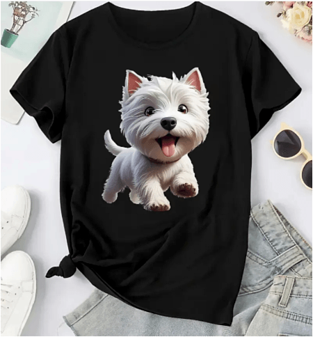 Camiseta Cómoda con Estampado de Cachorro WESTY